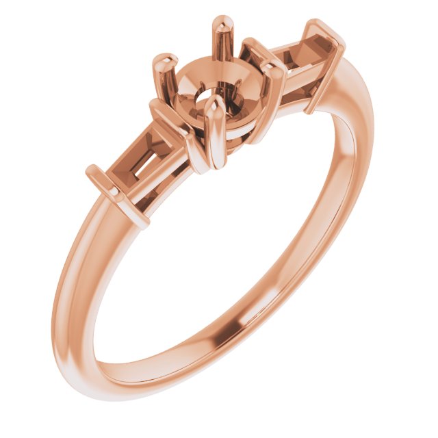 Baguette Accented Engagement Ring