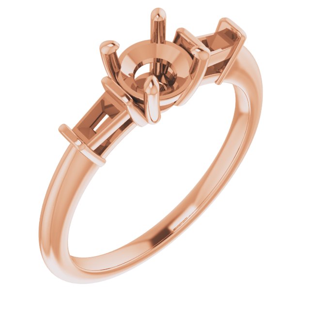 Baguette Accented Engagement Ring