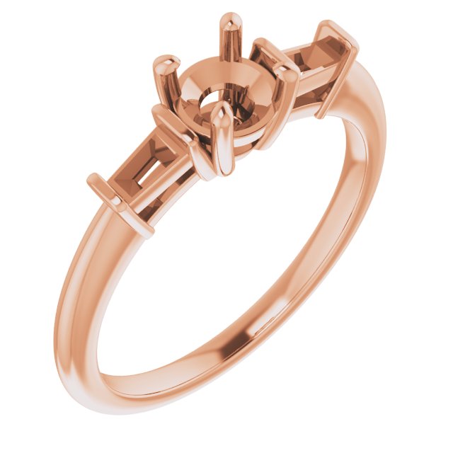 Baguette Accented Engagement Ring