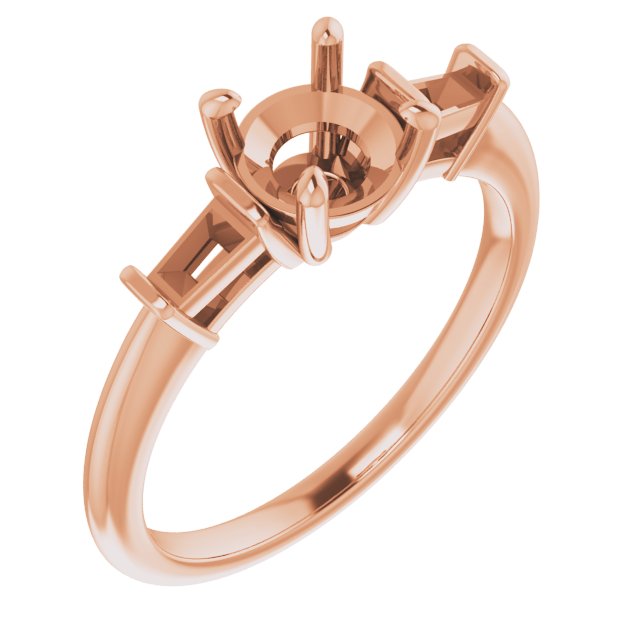 Baguette Accented Engagement Ring