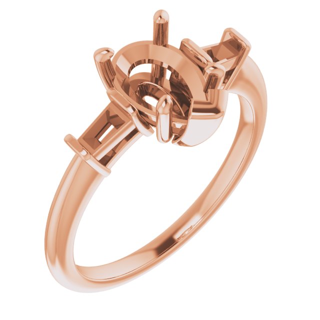 Baguette Accented Engagement Ring