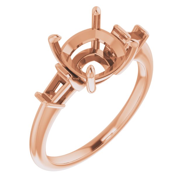 Baguette Accented Engagement Ring