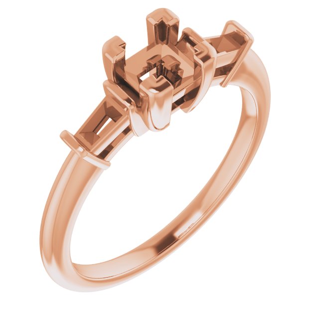 Baguette Accented Engagement Ring