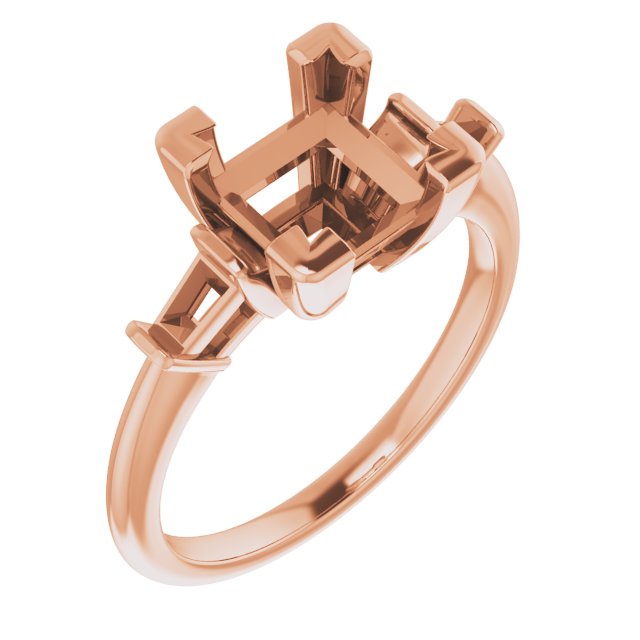Baguette Accented Engagement Ring