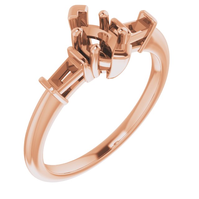 Baguette Accented Engagement Ring