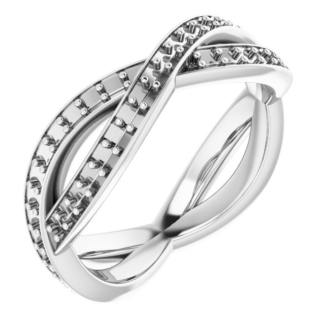 14K White .50 CTW Diamond Round Eternity Band Size 5 Ref 11770105