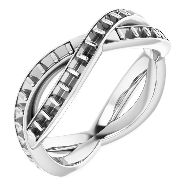 14K White .90 CTW Diamond Square Eternity Band Size 5 Ref 11770108