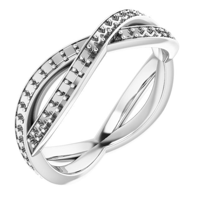 14K White .50 CTW Diamond Round Eternity Band Size 7 Ref 11770107