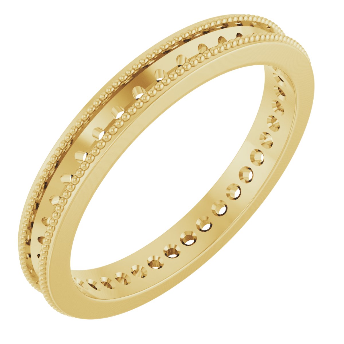 Channel-Set Milgrain Edge Eternity Band