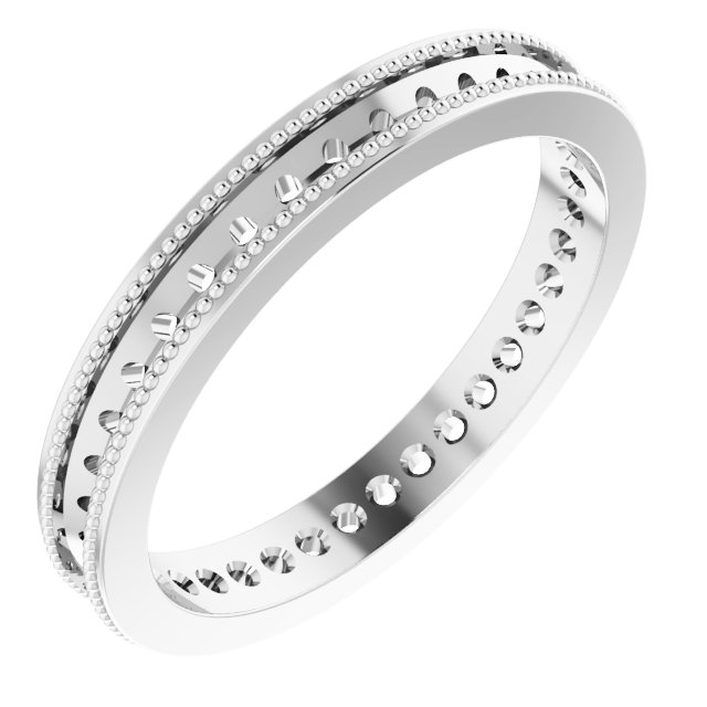 14K White .50 CTW Diamond Eternity Milgrain Band Size 6 Ref 12017319