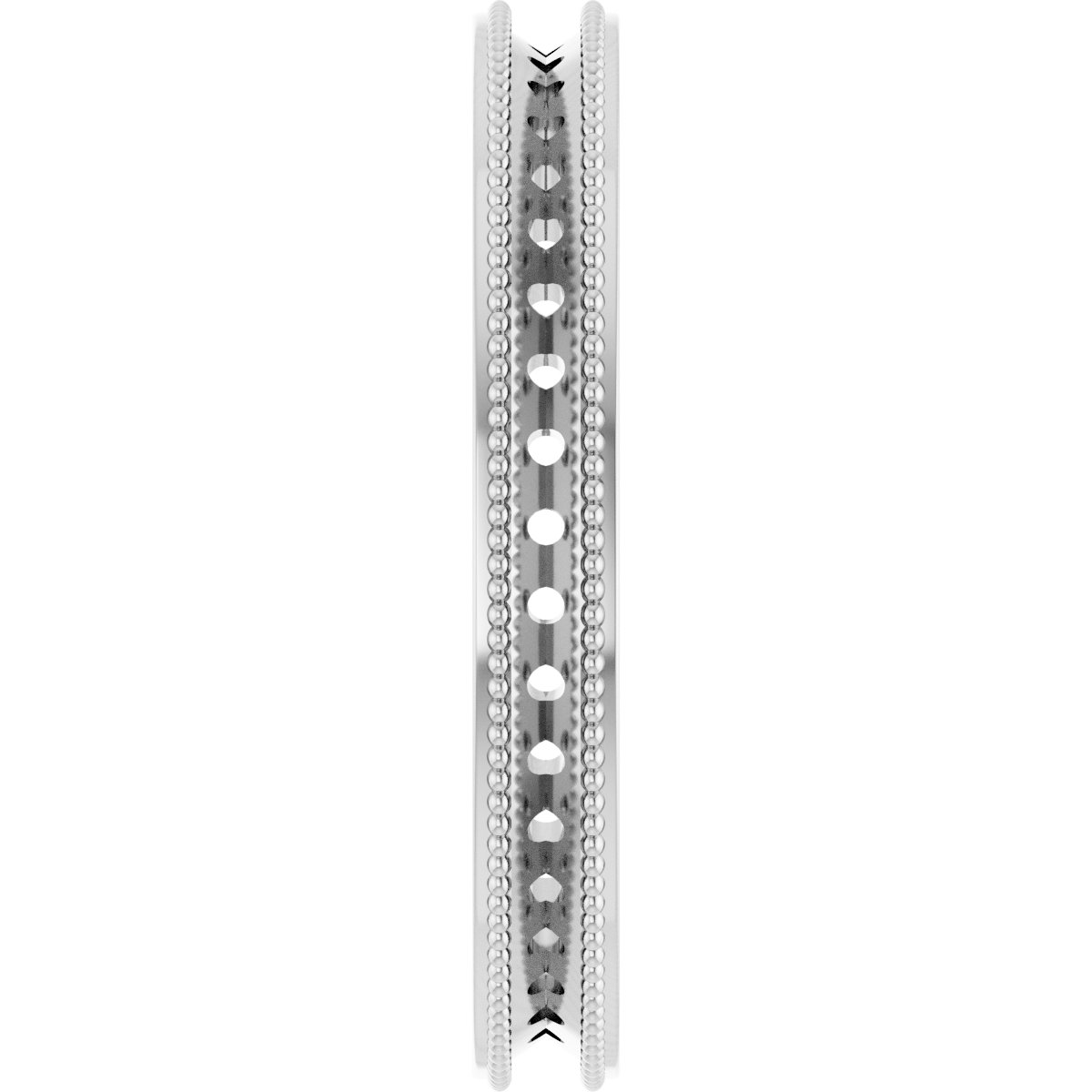 14K White 1/2 CTW Natural Diamond Eternity Milgrain Band Size 7 -4
