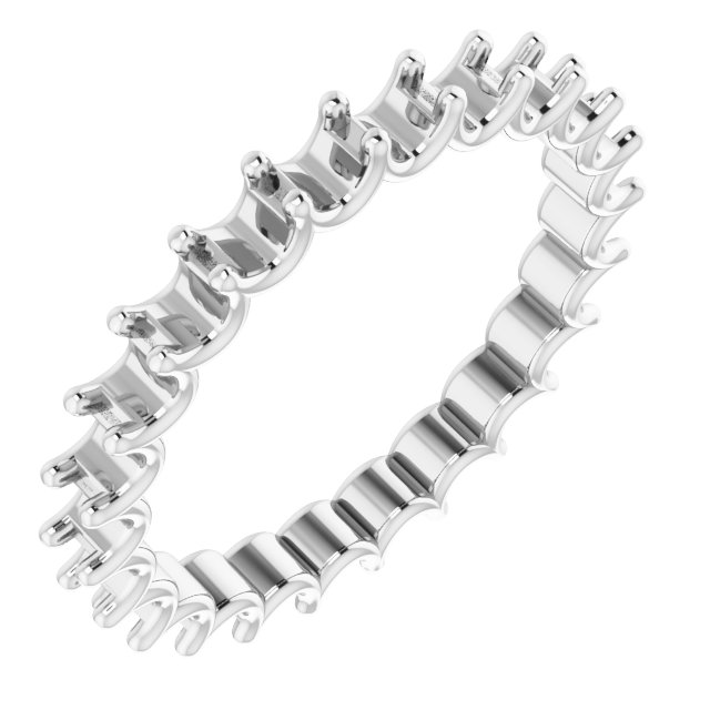 Platinum 2.5 mm Round Forever One Moissanite Eternity Band Size 7.5 Ref 13824483