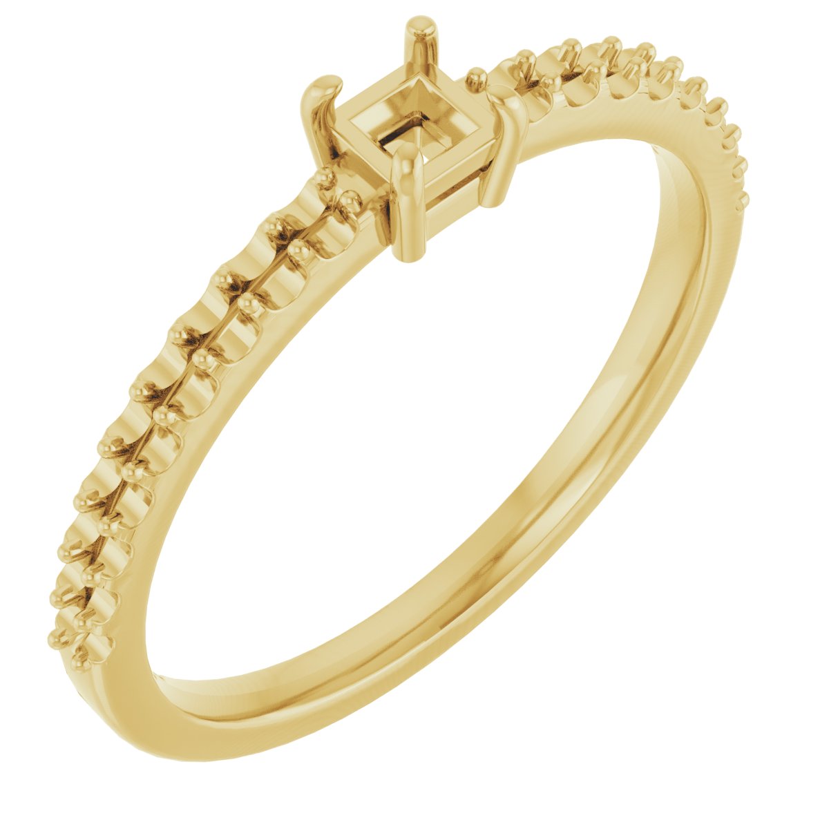 10K Yellow 1-Stone Family Ring Mounting    