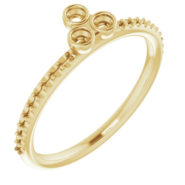 14K Yellow 1/5 CTW Diamond Three-Stone Asymmetrical Stackable Ring