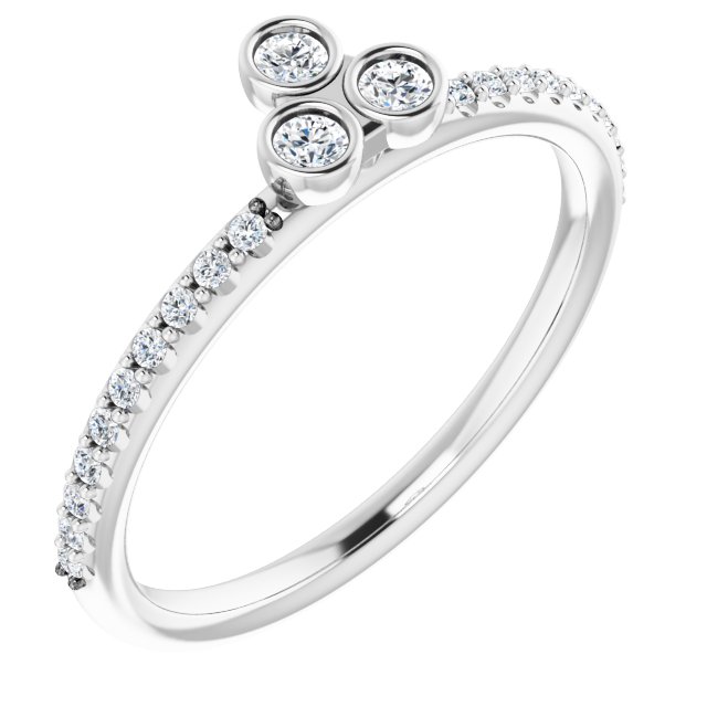 14K White 1/5 CTW Natural Diamond Stackable Ring  