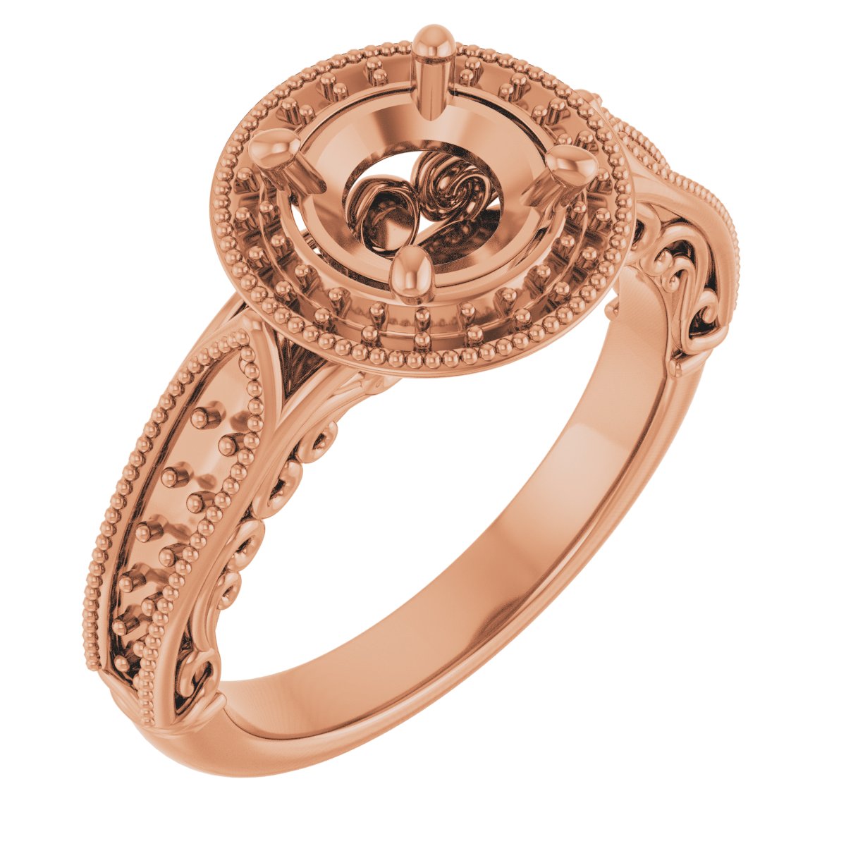 Halo-Style Vintage-Inspired Engagement Ring