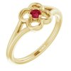 14K Yellow Ruby Flower Youth Ring