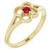 14K Yellow Natural Ruby Youth Flower Ring