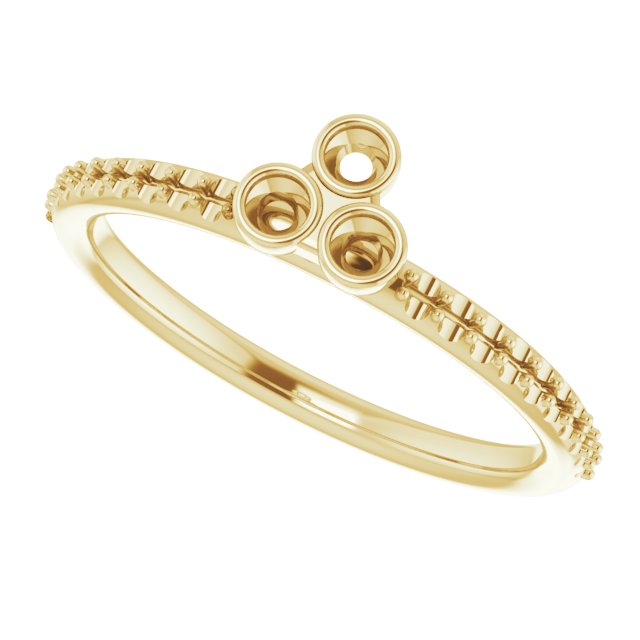 14K Yellow 1/5 CTW Diamond Three-Stone Asymmetrical Stackable Ring