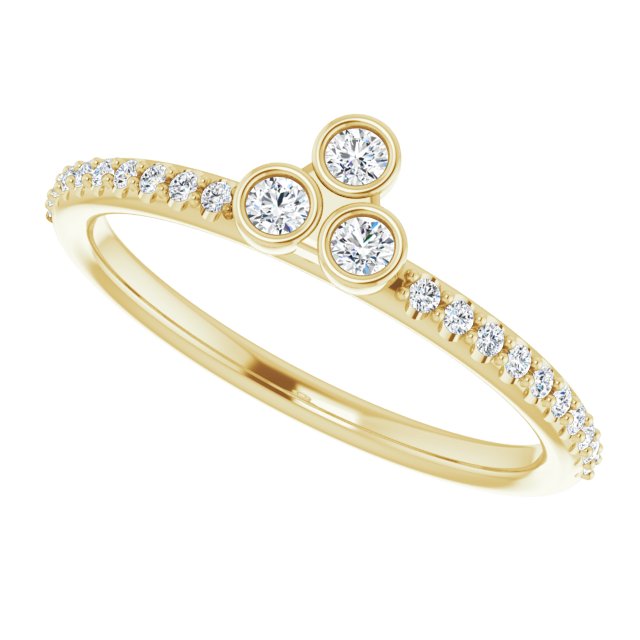 14K Yellow 1/5 CTW Natural Diamond Stackable Ring  