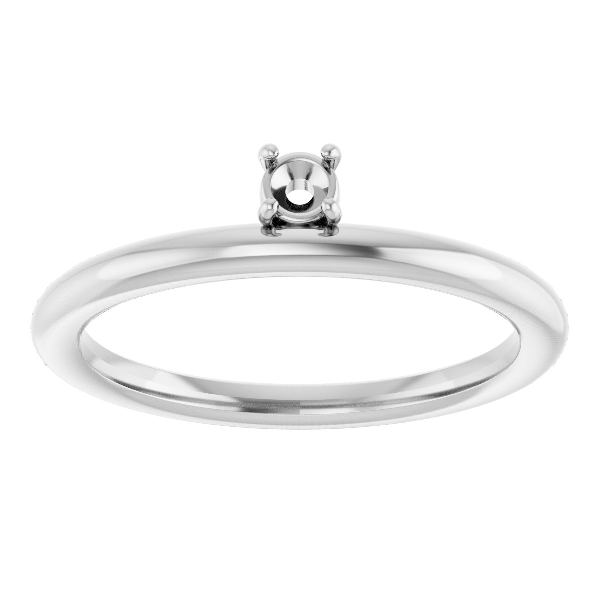 14K White 1/10 CT Lab-Grown Diamond Stackable Ring 