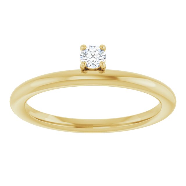 14K Yellow 1/10 CT Diamond Stackable Ring 