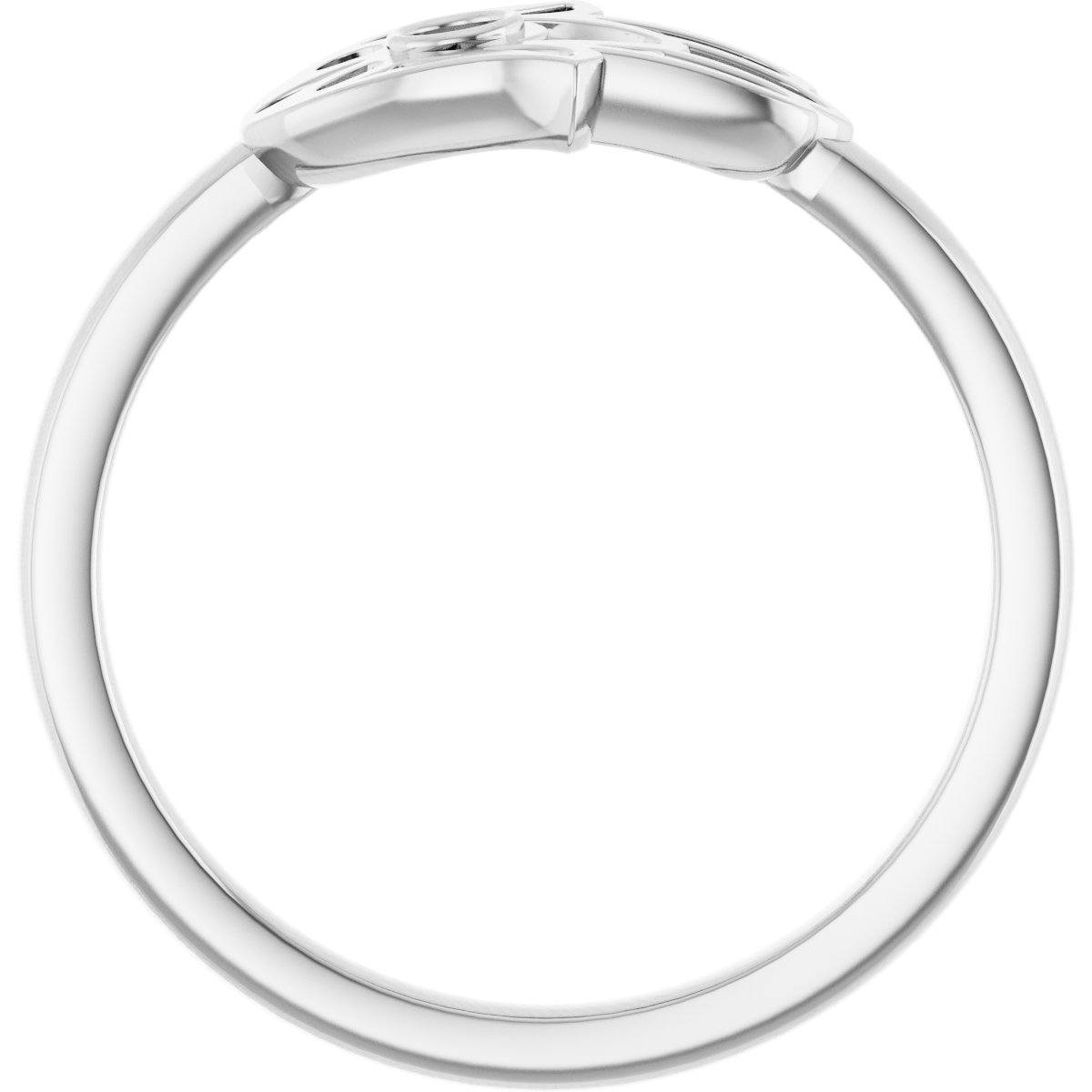 14K White .03 CT Natural Diamond Hamsa Ring