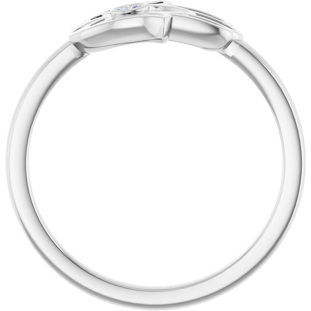 Sterling Silver .03 CT Natural Diamond Hamsa Ring