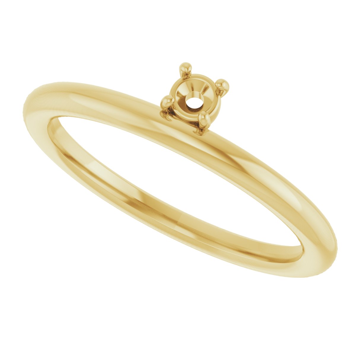 14K Yellow 1/10 CT Lab-Grown Diamond Stackable Ring 