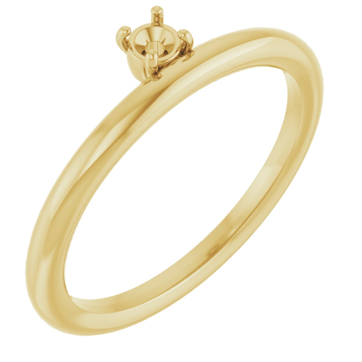 14K Yellow 1/10 CT Lab-Grown Diamond Stackable Ring 