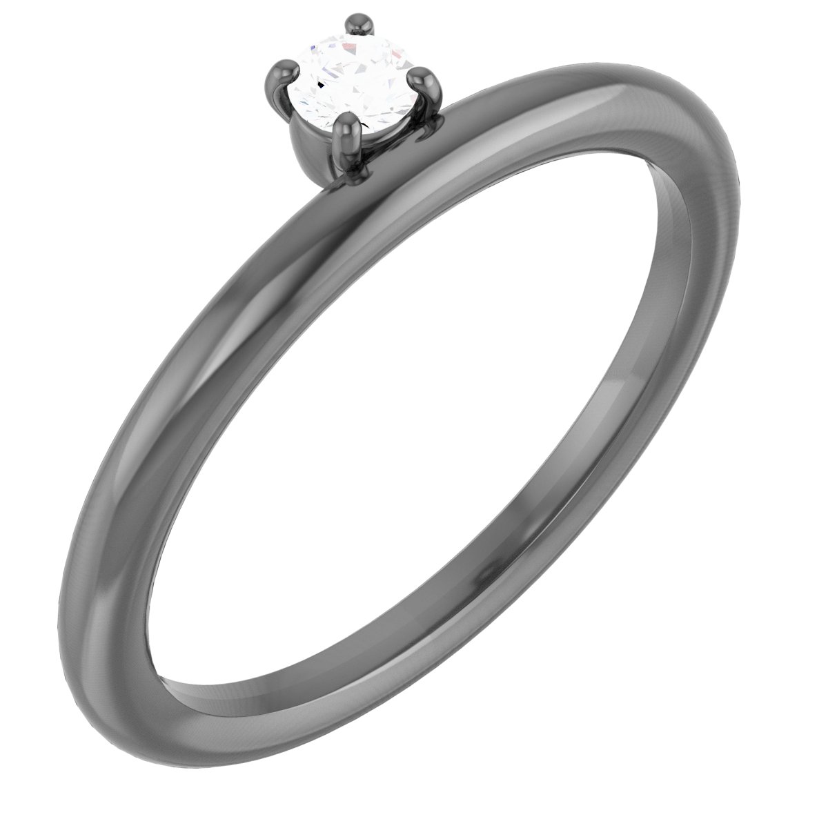 Sterling Silver 3 mm Round Cubic Zirconia Stackable Ring Ref. 13079513