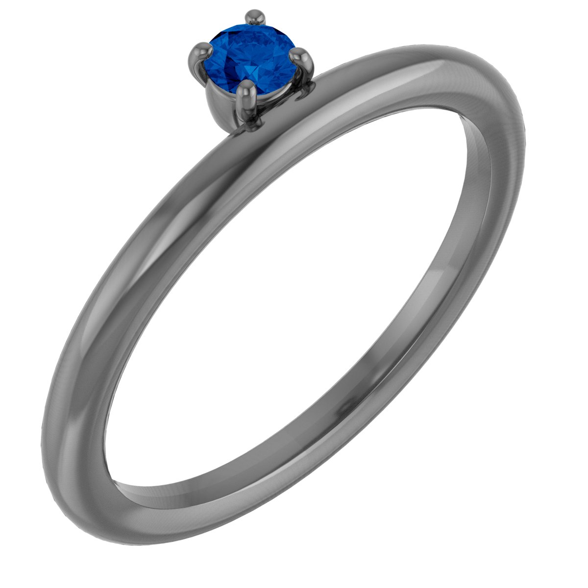 Sterling Silver Imitation Blue Sapphire Stackable Ring Ref. 13079520