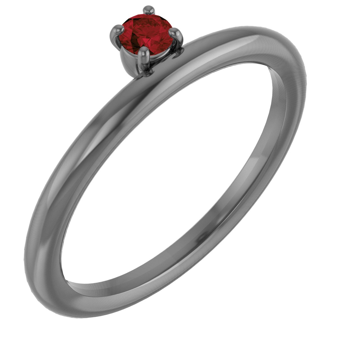14K White Garnet Stackable Ring Ref. 13079462
