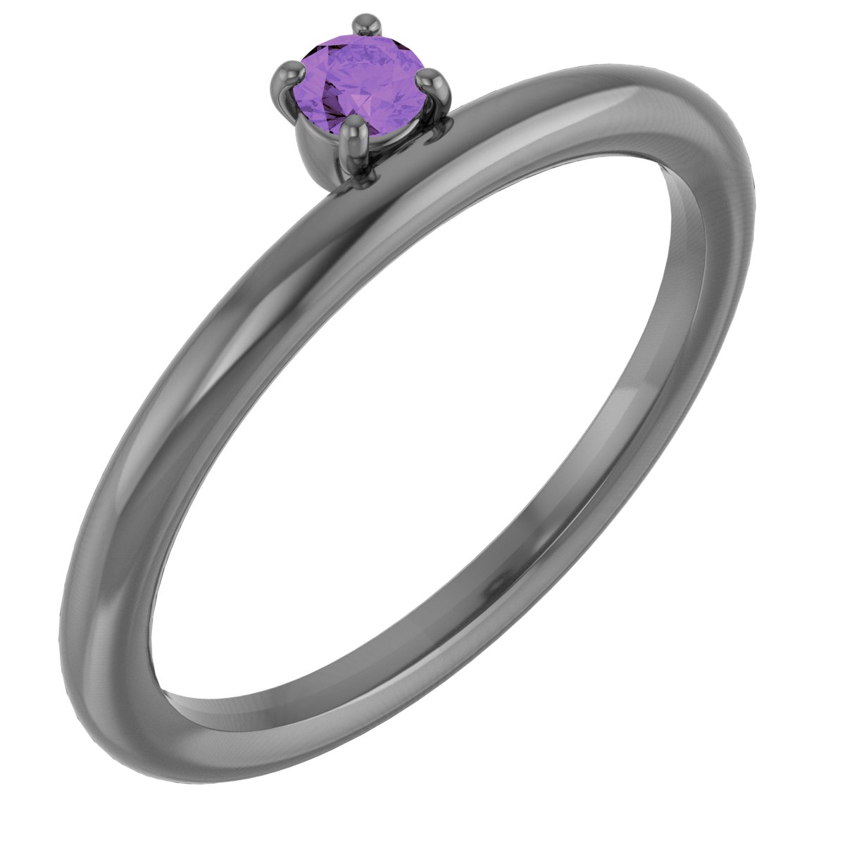 14K White Amethyst Stackable Ring Ref. 13079463