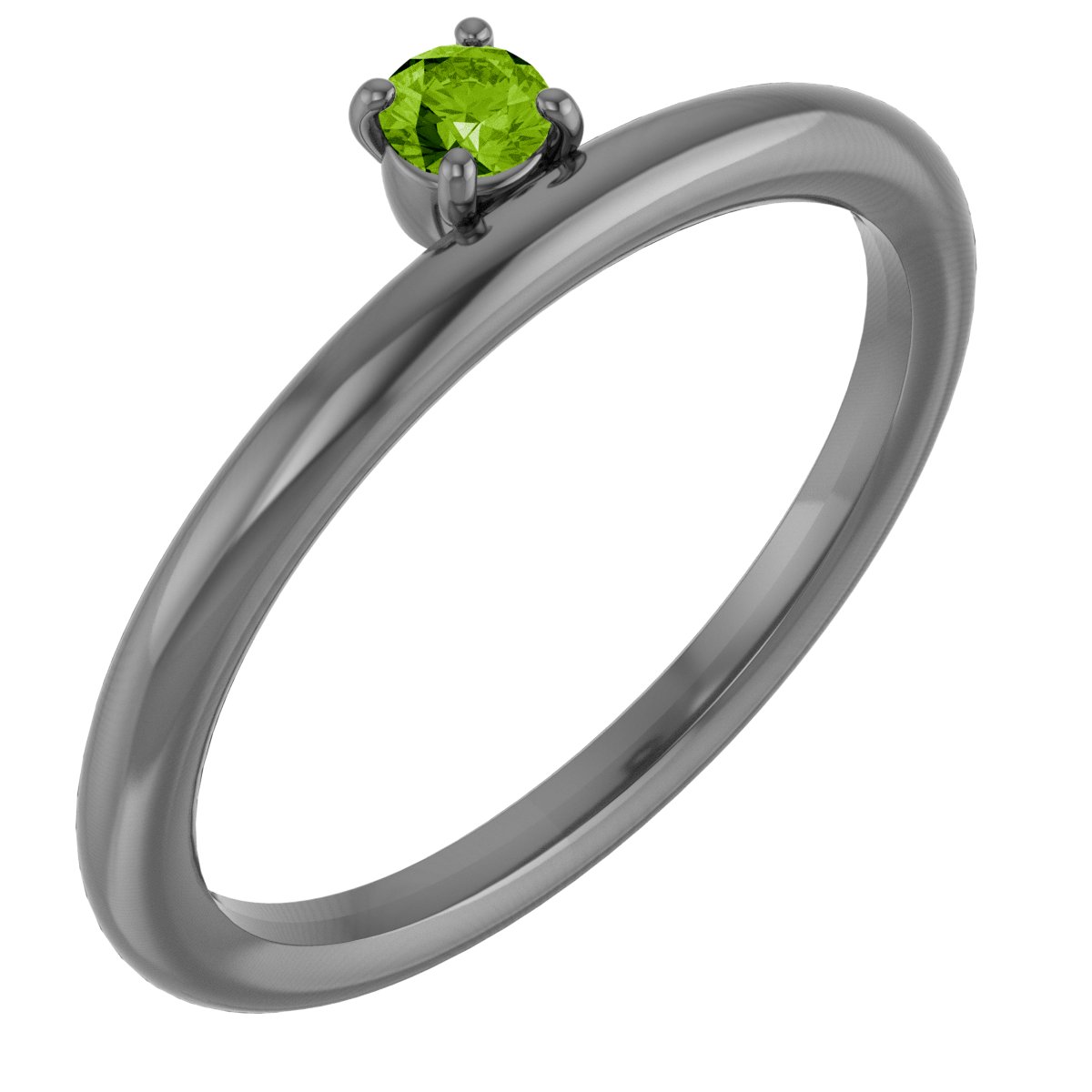 14K White Peridot Stackable Ring Ref. 13079472