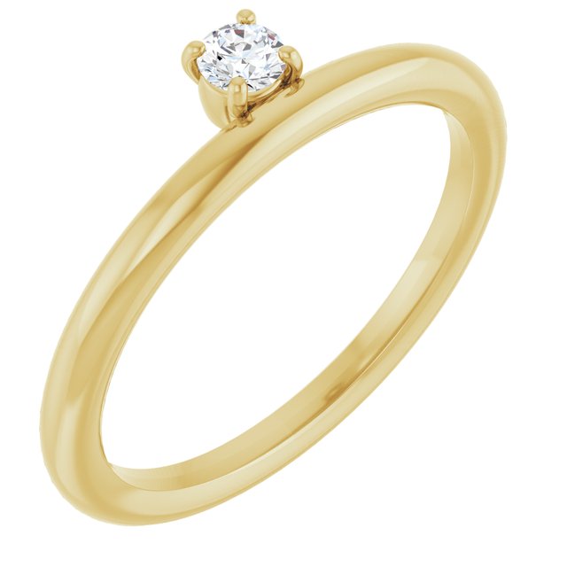 14K Yellow 1/10 CT Lab-Grown Diamond Stackable Ring 