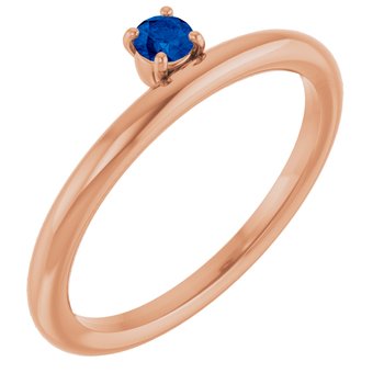 14K Rose Chatham® Created Blue Sapphire Stackable Ring Ref. 13079506