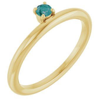14K Yellow Chatham® Created Alexandrite Stackable Ring Ref. 13079485