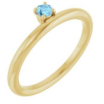 14K Yellow Aquamarine Stackable Ring Ref. 13079480