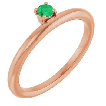 14K Rose Chatham® Created Emerald Stackable Ring Ref. 13079499