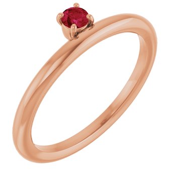 14K Rose Chatham® Created Ruby Stackable Ring Ref. 13079503