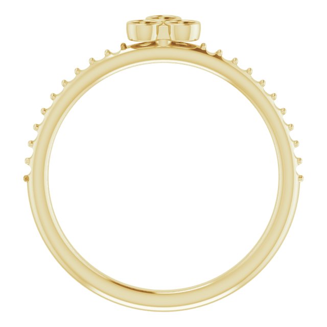 14K Yellow 1/5 CTW Diamond Three-Stone Asymmetrical Stackable Ring