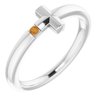 Sterling Silver 1.5 mm Round Imitation Citrine Youth Cross Ring