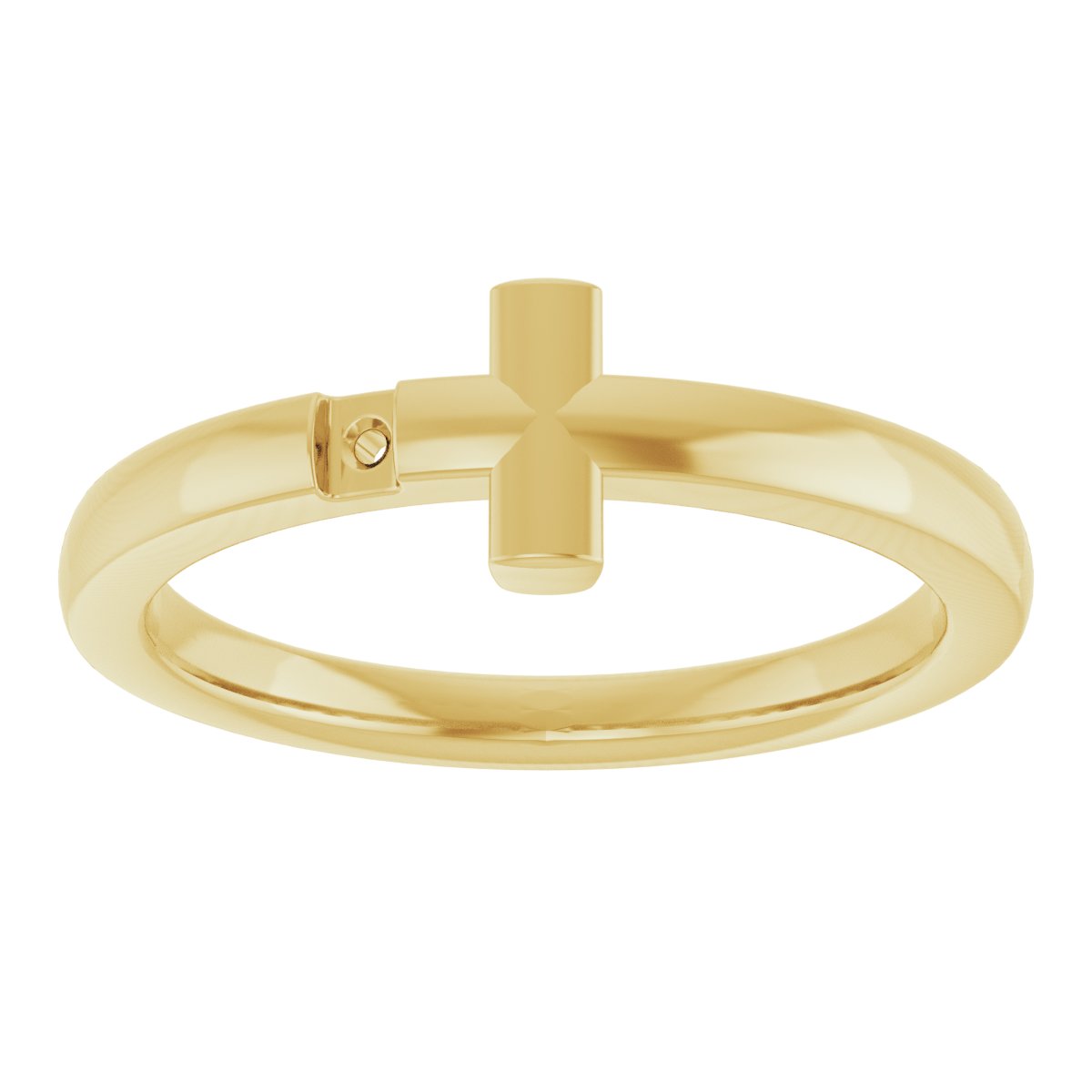 14K Yellow .015 CTW Natural Diamond Youth Sideways Cross Ring