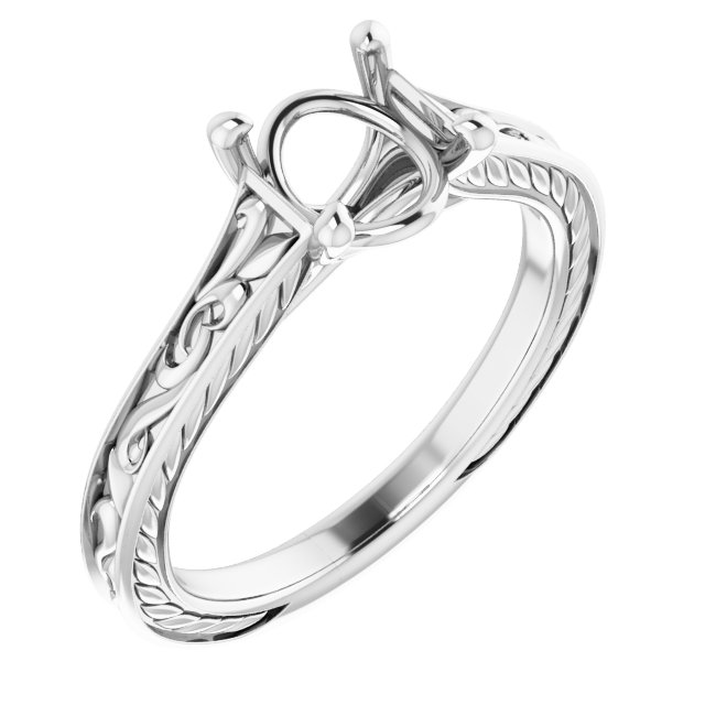 Solitaire Scroll Engagement Ring