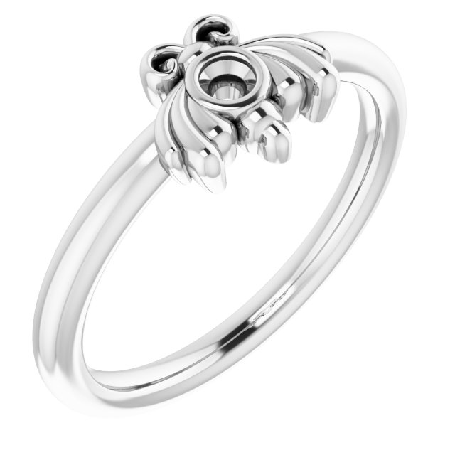 14K White .03 CTW Diamond Youth Bee Ring