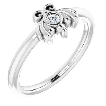 Sterling Silver .03 CTW Diamond Youth Bee Ring