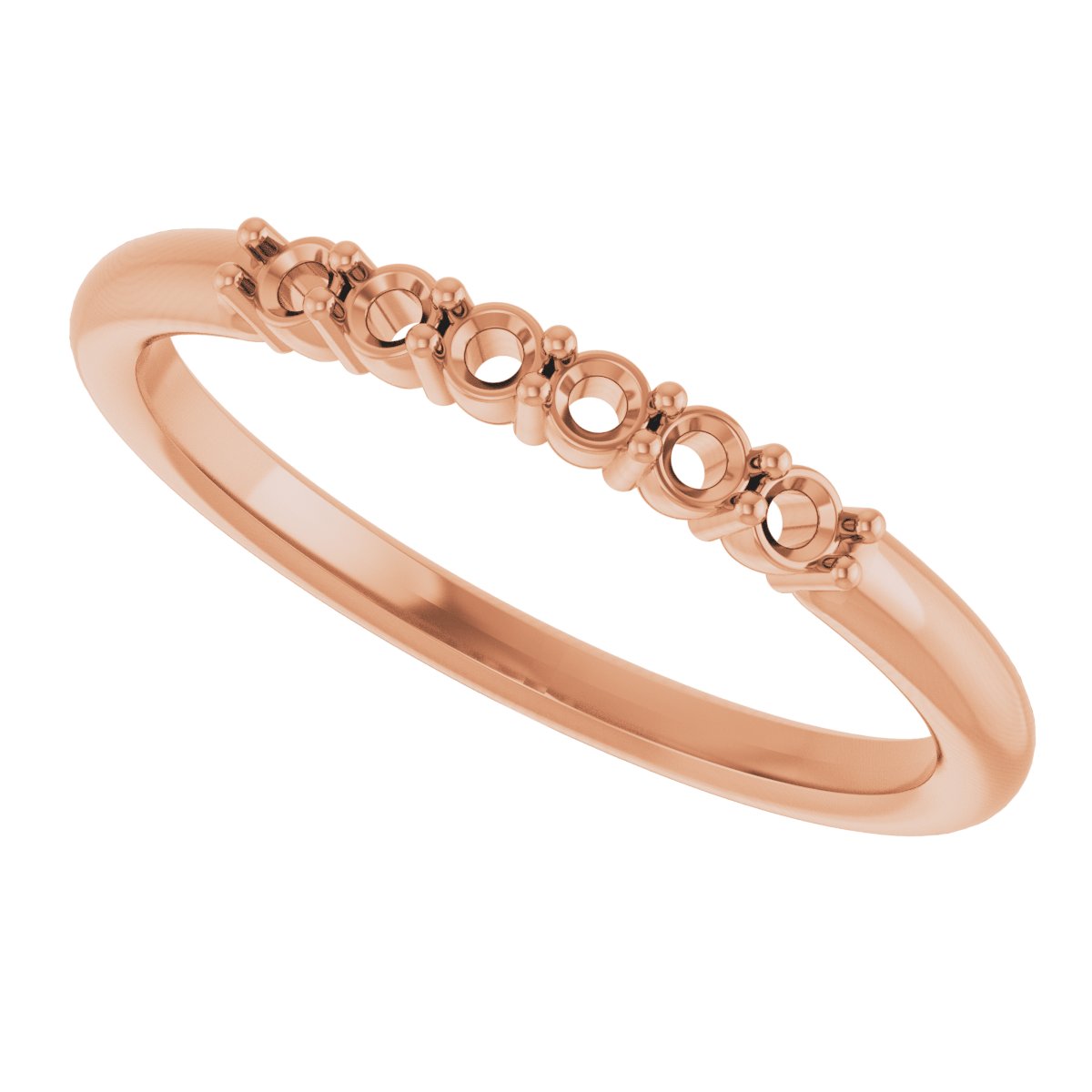 14K Rose 1/8 CTW Diamond Stackable Ring