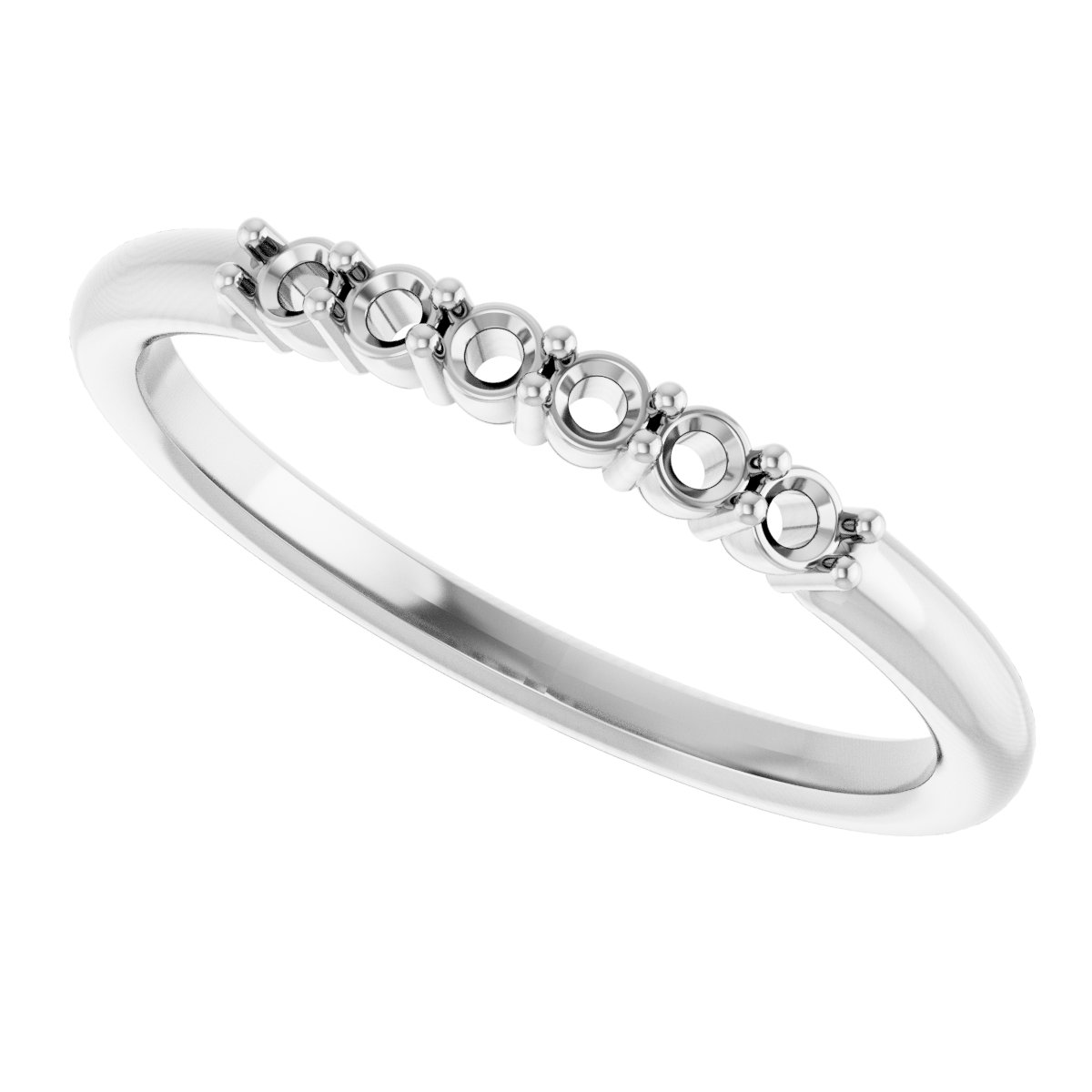 14K White 1/8 CTW Natural Diamond Stackable Ring