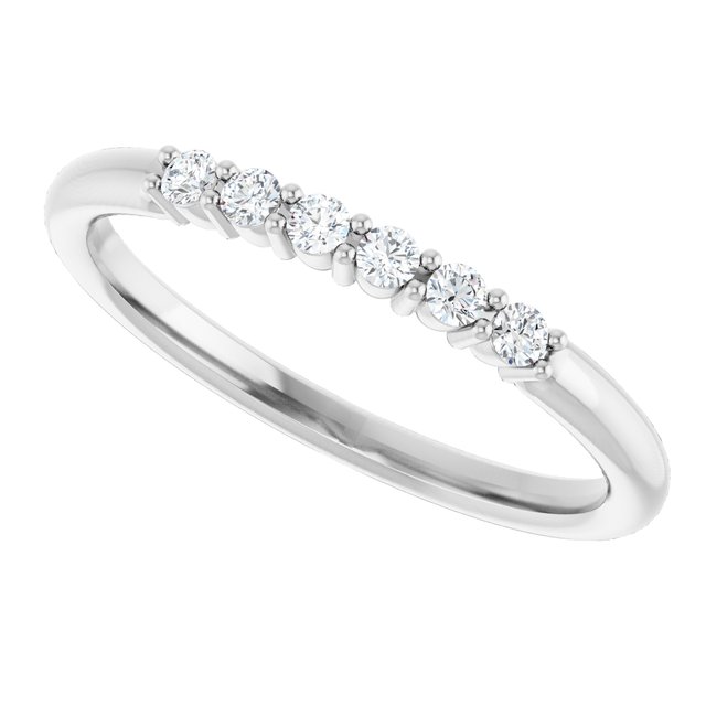 14K White 1/8 CTW Diamond Stackable Ring